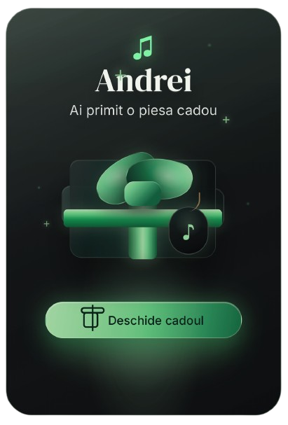 Fața cardului cadou muzical AiMuzica